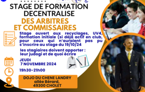 Stage décentralisé arbitrage Cholet