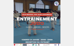 Entrainement Départemental Judo Cadets /Juniors /Seniors