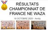 RESULATS CHAMPIONNAT DE FRANCE NE WAZA - 18 OCTOBRE 2020